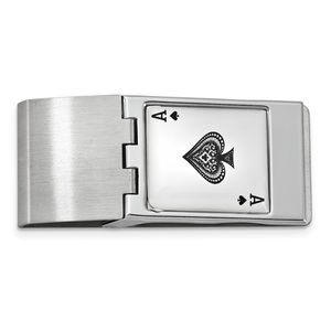 Gentleman's Gifts Silver-tone Ace Hinged Men's Gifts Money Clip